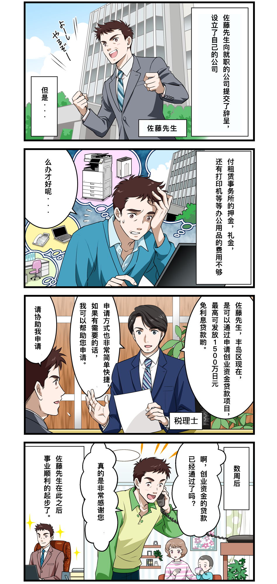 在漫画中看到的创业支持